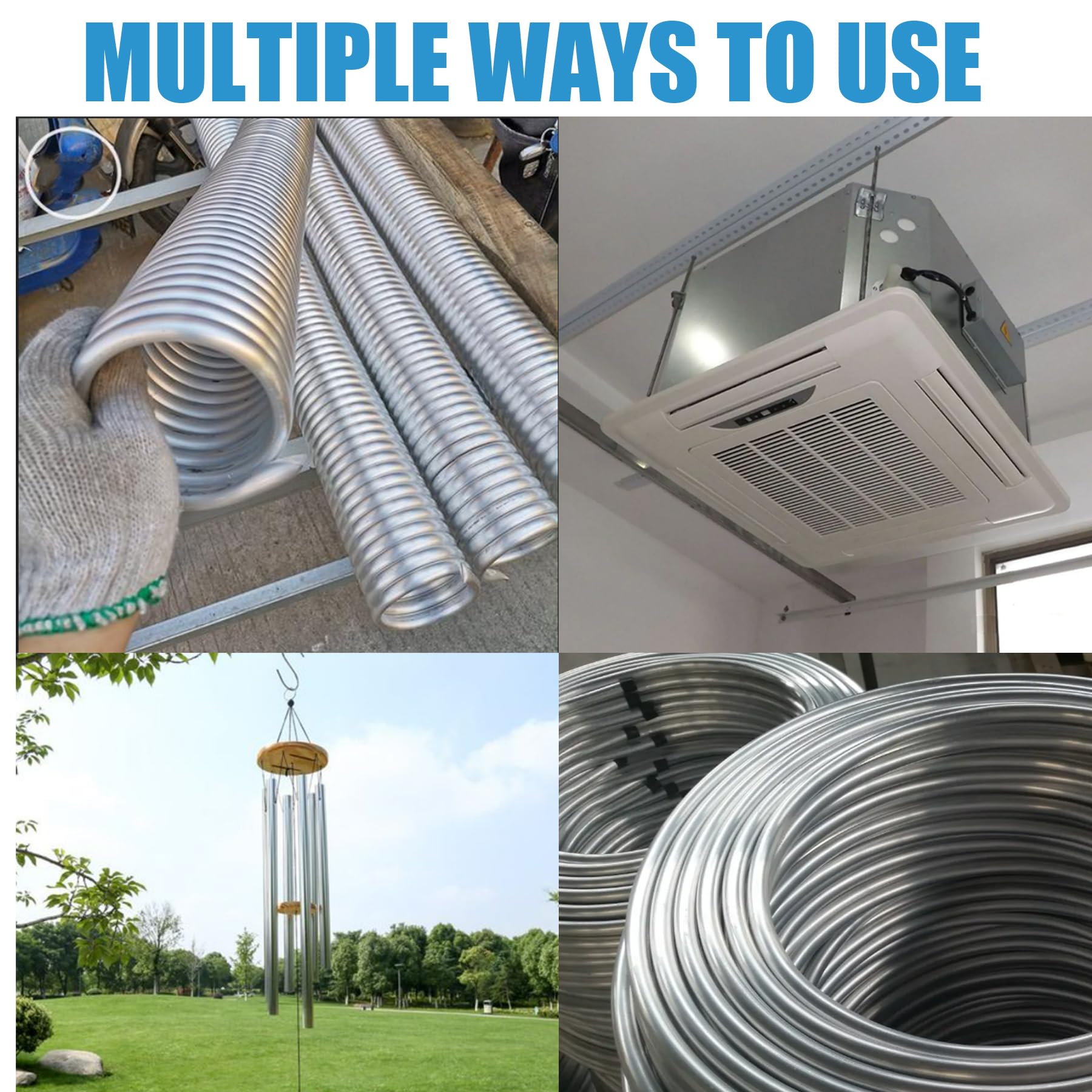 Flexible Metal Gas Line 3/16" OD Fuel Line, 25FT 3003 Grade Aluminium Tubing With 6PCS Fuel Line Brake Line Tubing