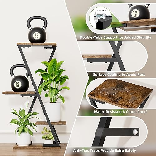 Miniatura 8 de Soporte para plantas de interior con luces de crecimiento, paquete de 2 estantes esquineros para plantas de interior, soporte iluminado de 32
