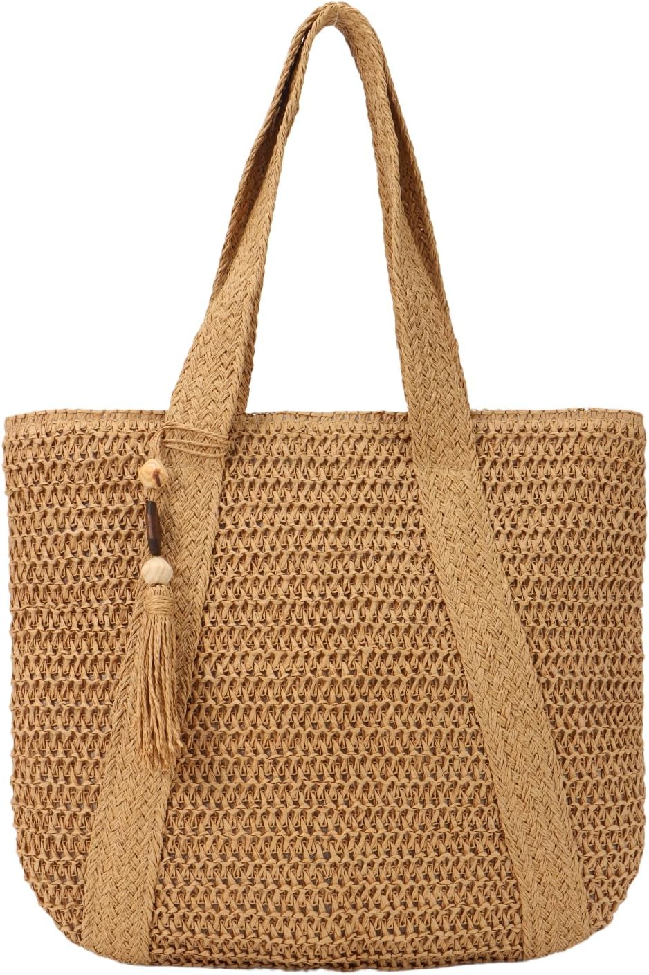 GOKTOW Straw Beach Tote Bag for Women,Raffia Woven Shoulder Handbags for Summer Vacation 2024