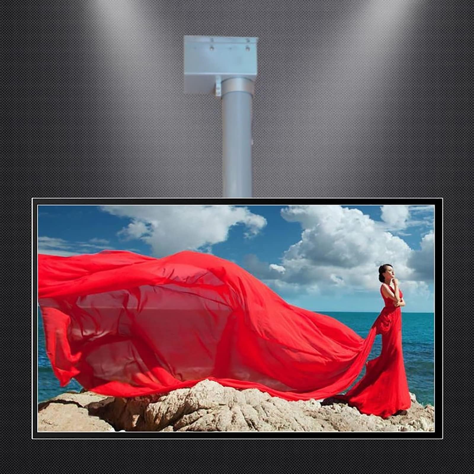 Soporte Motorizado para Televisores LCD De Techo - Elevador Eléctrico Telescópico para TV, Soporte De Techo Ajustable con Mando A Distancia, Rotación Manual De 360°(70cm)