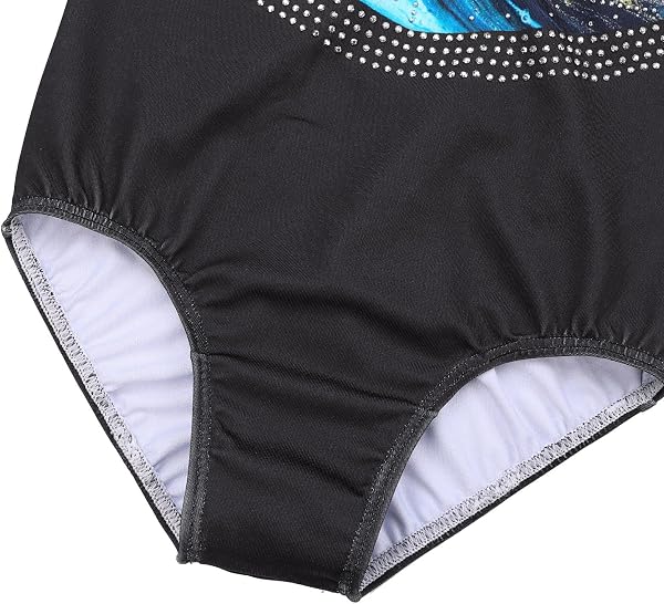 ZNYUNE Maillots de Gimnasia Clásico Leotardo Mangas Largas/sin Manga Body Elástico de Ballet con Pantalones - 4
