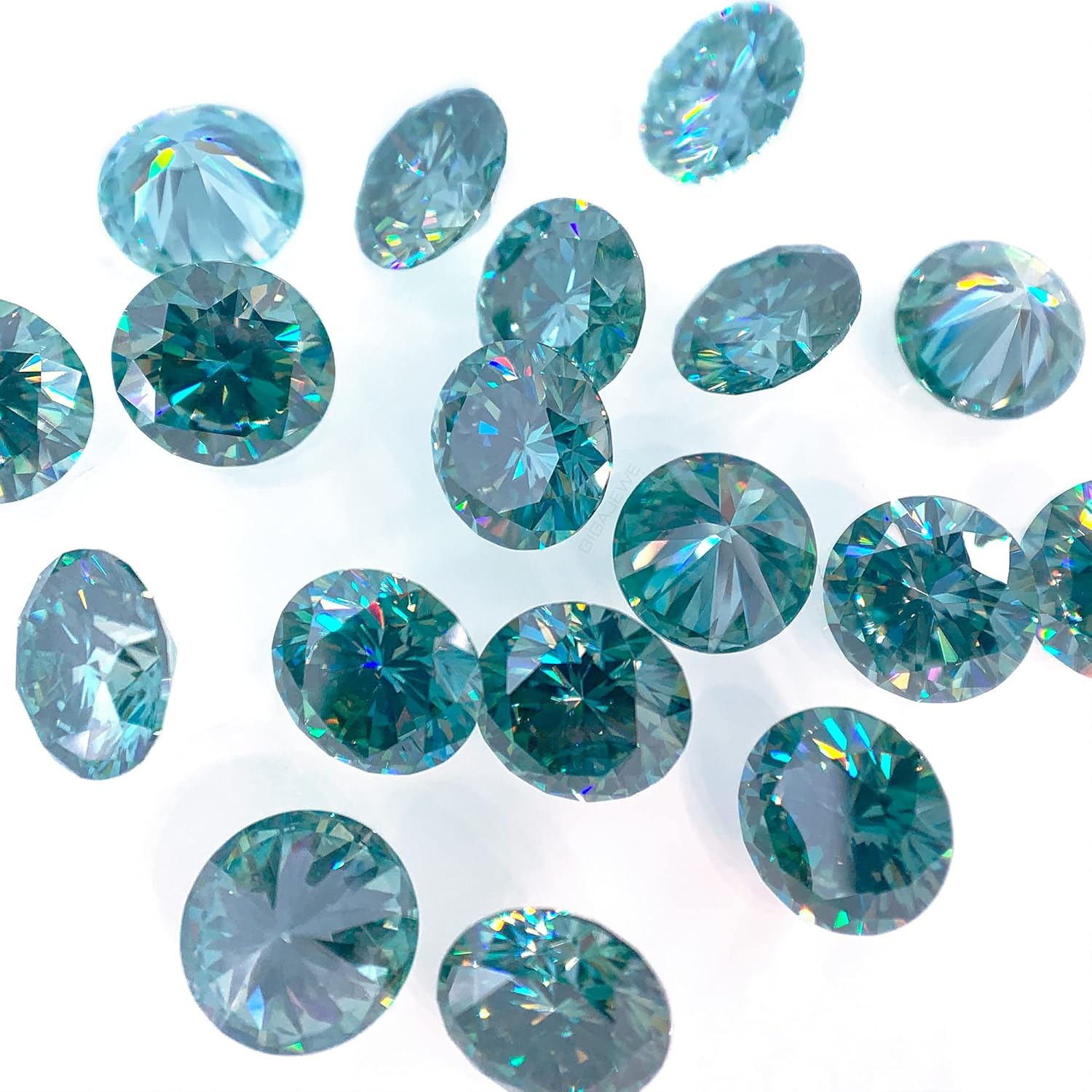 6.5mm 1.0ct VVS1 Blue Green Moissanite Round Excellent Cut Moissanite Loose Gemstones for Jewelry Making - Image 6
