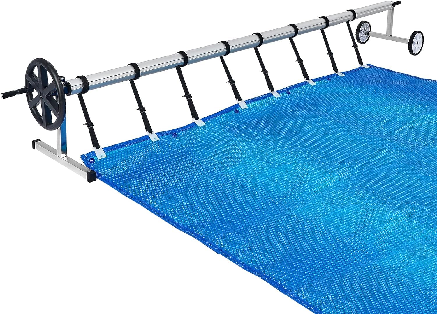 Sistema di avvolgimento, avvolgitore per piscina con nastri, resistente alle intemperie, avvolgitore per pellicole solari e teloni di copertura (3,0 – 5,7 m)