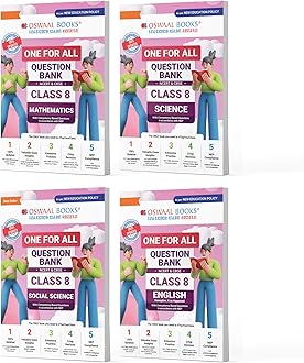 Oswaal One For All Question Banks NCERT & CBSE Class 8 (Set of 4 Books) Maths, Science, Social Science, And English (For Latest Exam) Product Bundle – 4 July 2024