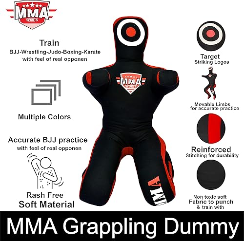 Miniatura 46 de Sports Brazilian JIU Jitsu Grappling Submission Throwing Dummy Punching Heavy Bag Kick Boxing Dummies UNFILLED Azul,Rojo