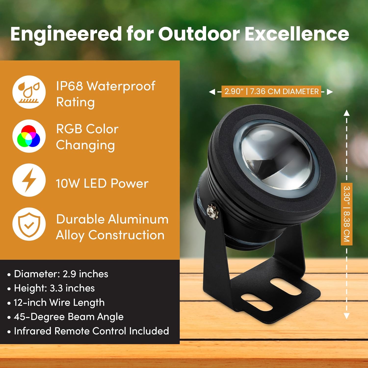 12Vmonster Color Changing RGB IP68 LED Outdoor Spot Light – 12V 10W Waterproof Garden Lighting – Multicolor Landscape Lighting for Yard, Pathway, and Lawn (Pack of 6)