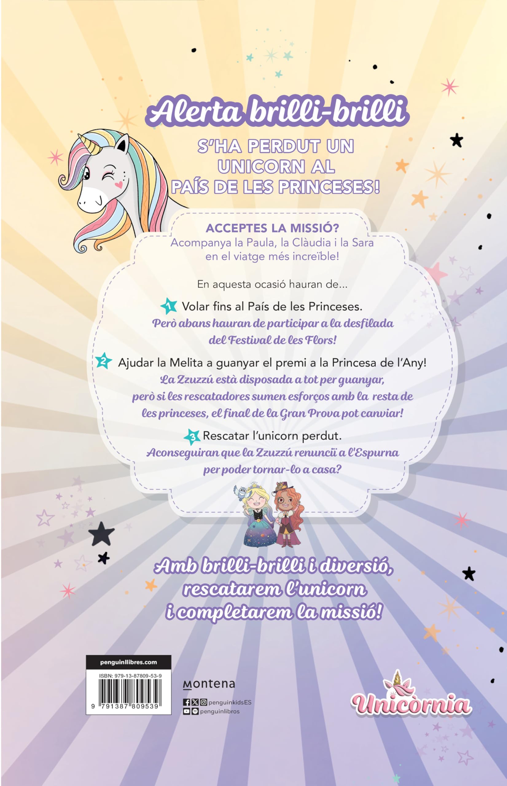Rescatadores d'Unicorns 9 - Viatge al País de les Princeses: Un llibre màgic, de l'univers Unicòrnia, amb purpurina a la coberta!