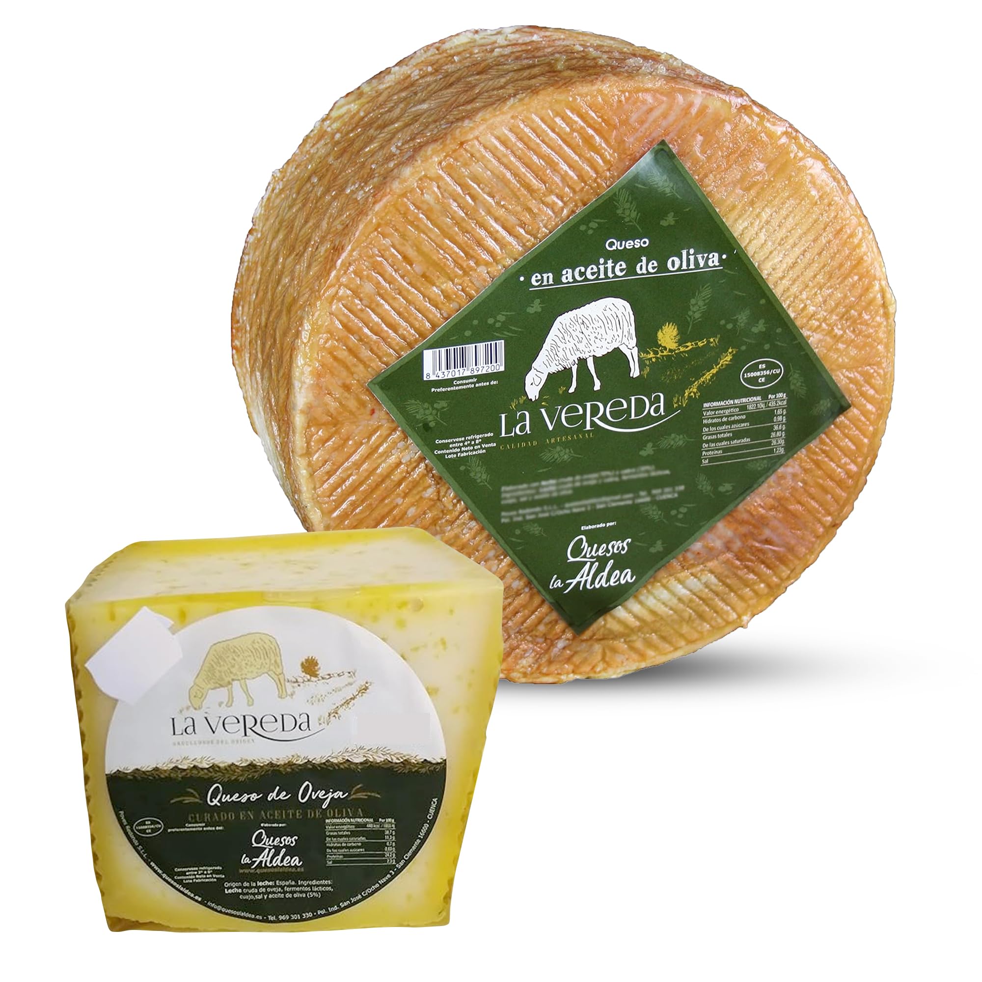 Fromages LA ALDEA | Fromage artisanal de brebis affiné à l'huile d'olive 0,75 kg | Panier gourmand, Coffret cadeau, Assortiment de fromages gourmands