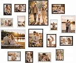 Giftgarden 16 Pack Black Picture Frames for Multi Sizes Photos, Assorted Set Including Two 11x14, Two 8x10, Six 5x7, Six 4x6, Gallery Collage Frame for Wall or Tabletop Display
