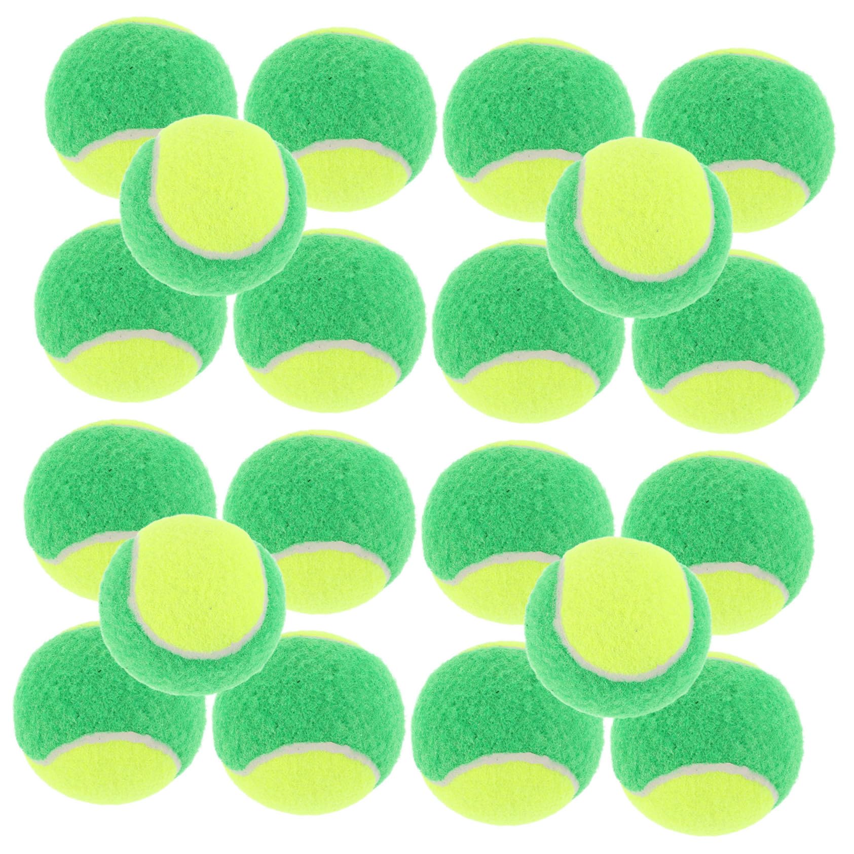 Balles de Tennis pour Chien D’entraînement Vertes 20 Pièces en Caoutchouc | Débutants, Design Polyvalent, Accessoire Photo, Jeu et Exercice pour Chiot