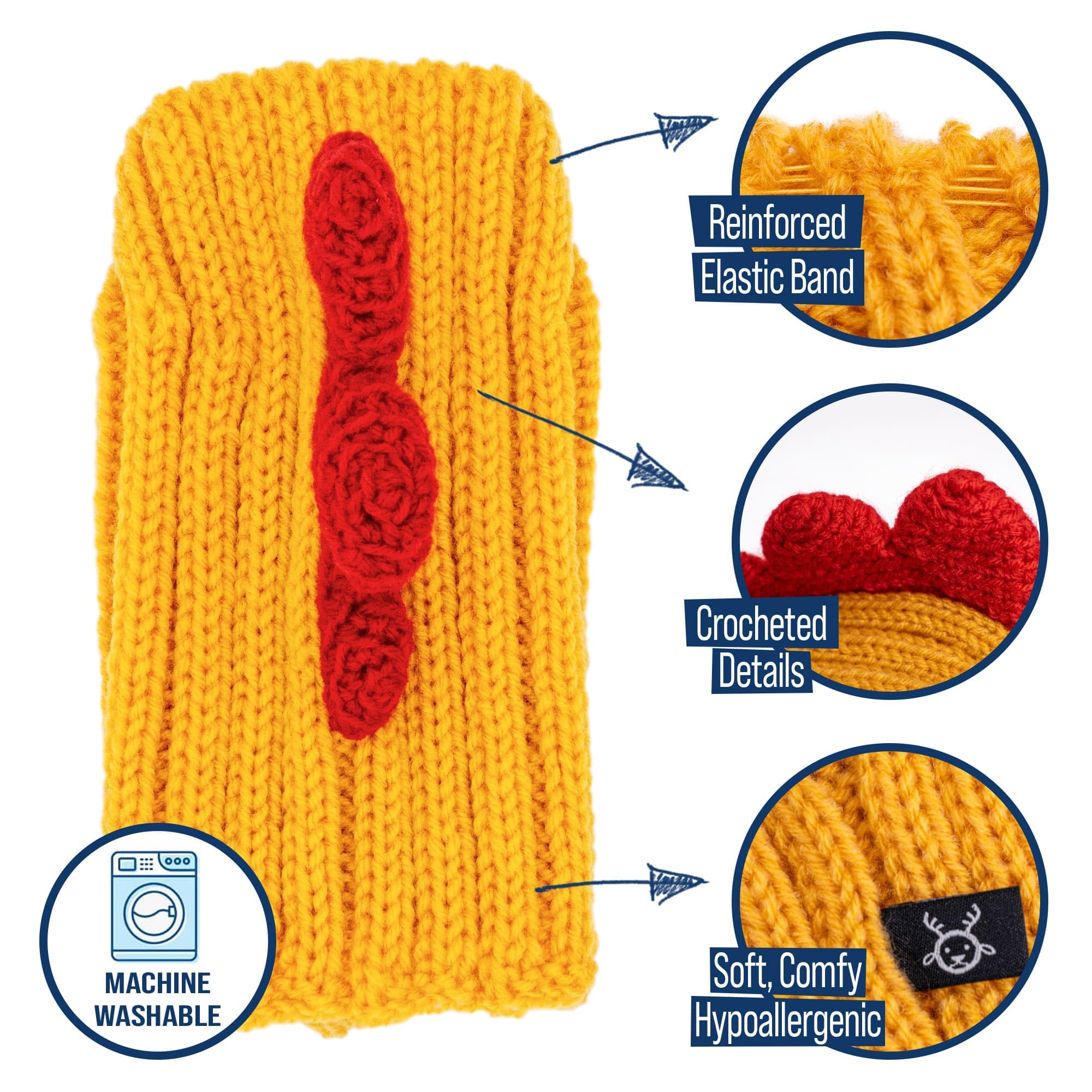 Amazon.com : Zoo Snoods Rooster Costume - Knit Chicken Dog Snood