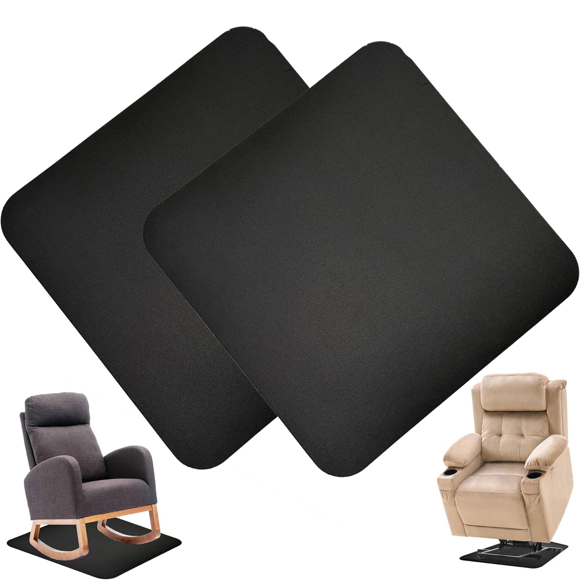 Recliner Pads for Hardwood Floors, Under Recliner Floor Protectors Furniture Pads to Keep Furniture from Sliding, Swivel Chairs Recliner mats for Hardwood Floors Non Slip Recliner Grippers — image 1