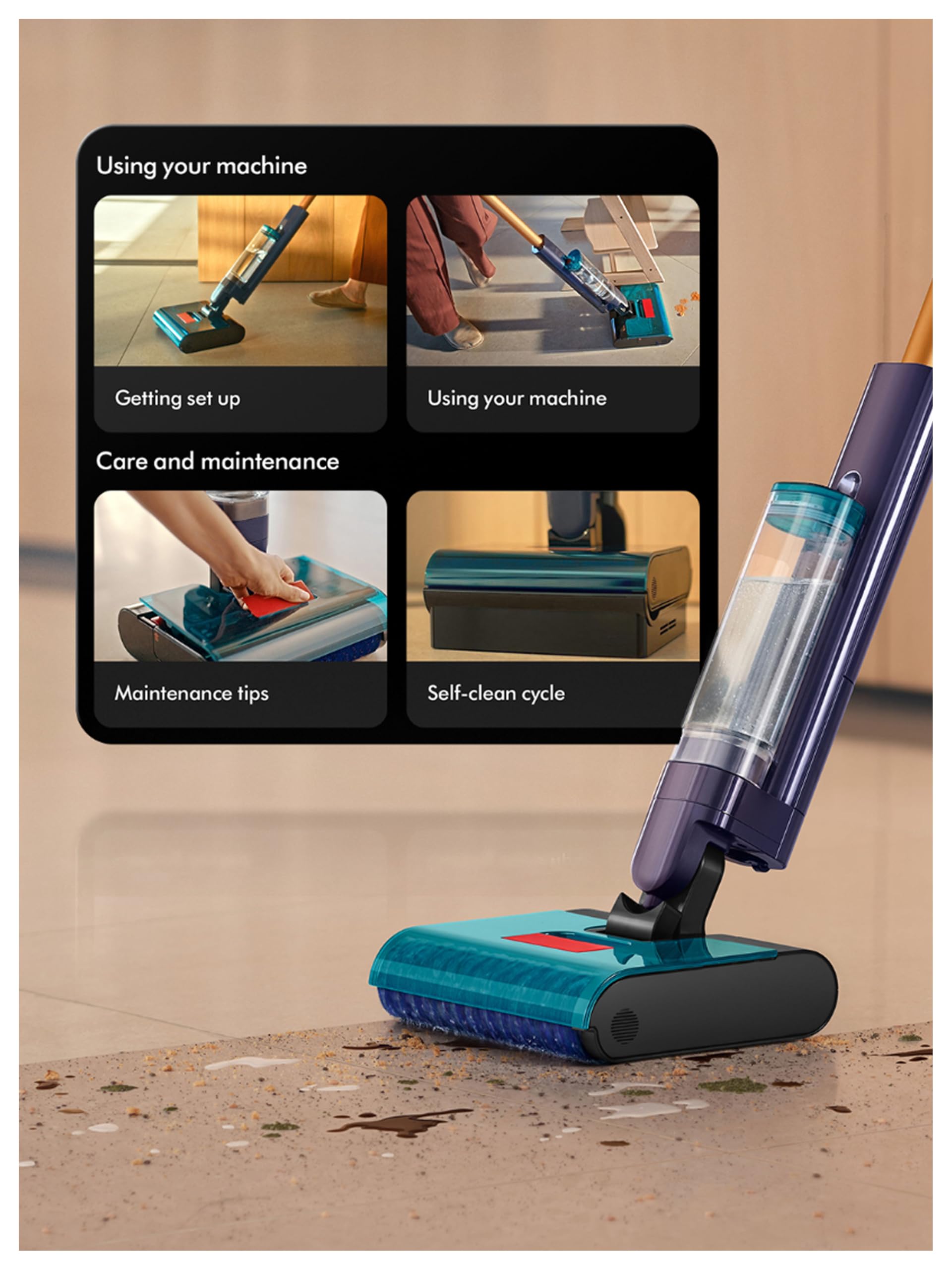 Dyson Clean+Wash Hygiene | Fregona eléctrica sin filtros | Limpieza higiénica de Suelos Duros