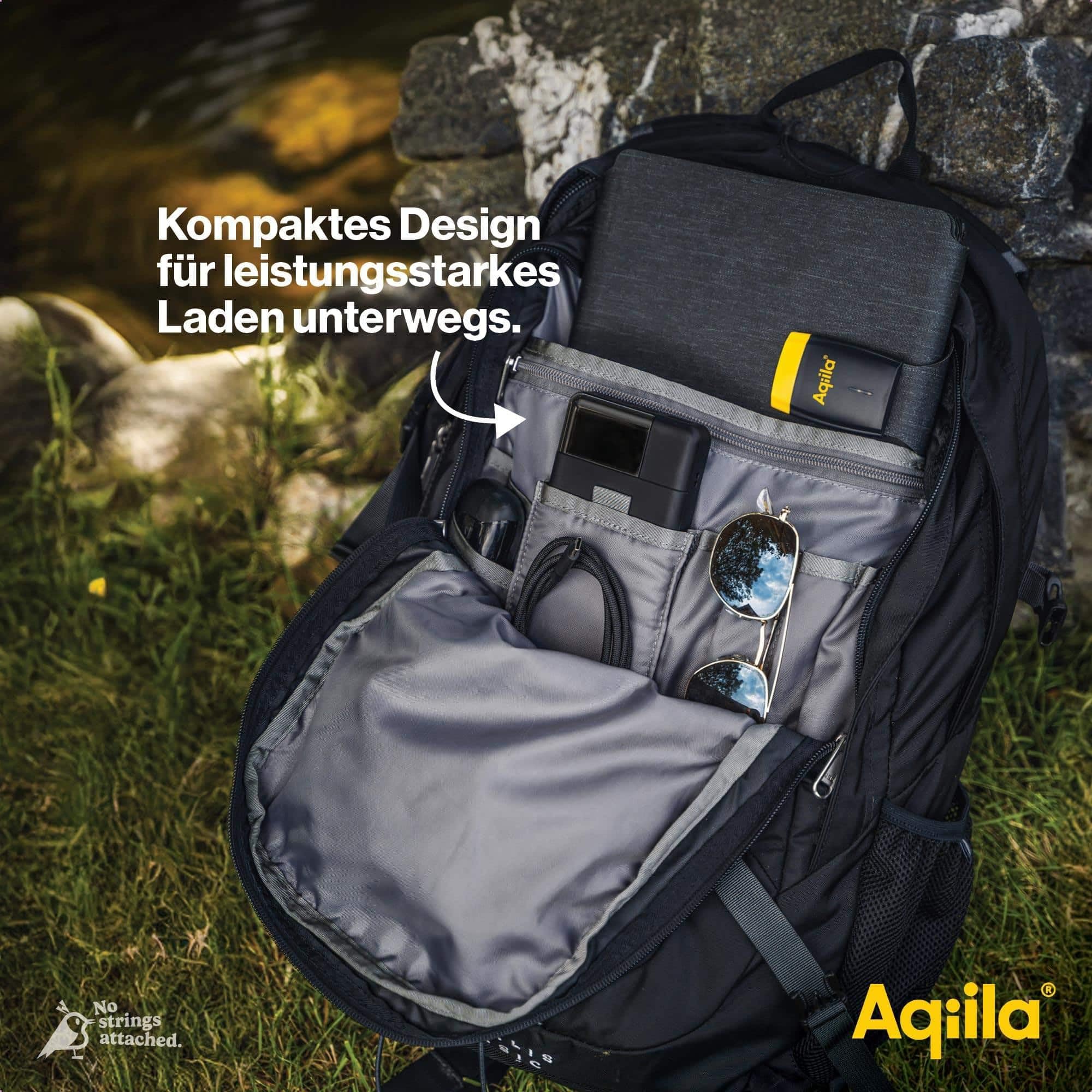 Powerbank 20000mAh, 20W, LCD-Display, 2X USB-C, 1x USB-A, tragbares Ladegerät, Pass-Through-Laden, leicht & kompakt, Soft-Touch-Oberfläche, Powerbird Schwarz in plastikfreier Verpackung