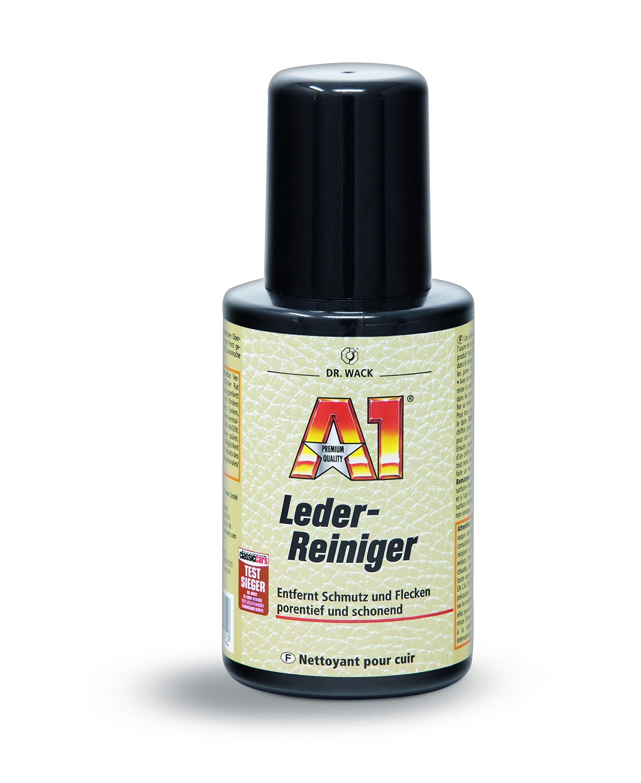 detailmate Dr. Wack Dr. Wack - Limpiador y cuidado de cuero (limpiador A1, 250 ml, cepillo para textiles y piel, esponja para pulir a mano, paños de microfibra 320 g/m² y 550 g/m²)