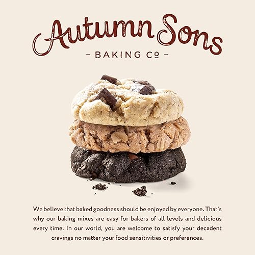 Miniatura 3 de Autumn Sons Baking Co. Mezcla de galletas sin gluten. Paquete variado. Trozo de chocolate, trozo de chocolate doble y canela de avena. Mezcla vegana
