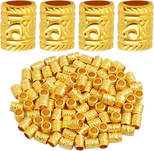 Miniatura 9 de BronaGrand 100 cuentas espaciadoras de plata antigua, cuentas de agujero grande, cuentas de tubo hueco para pulseras y collares de bricolaje