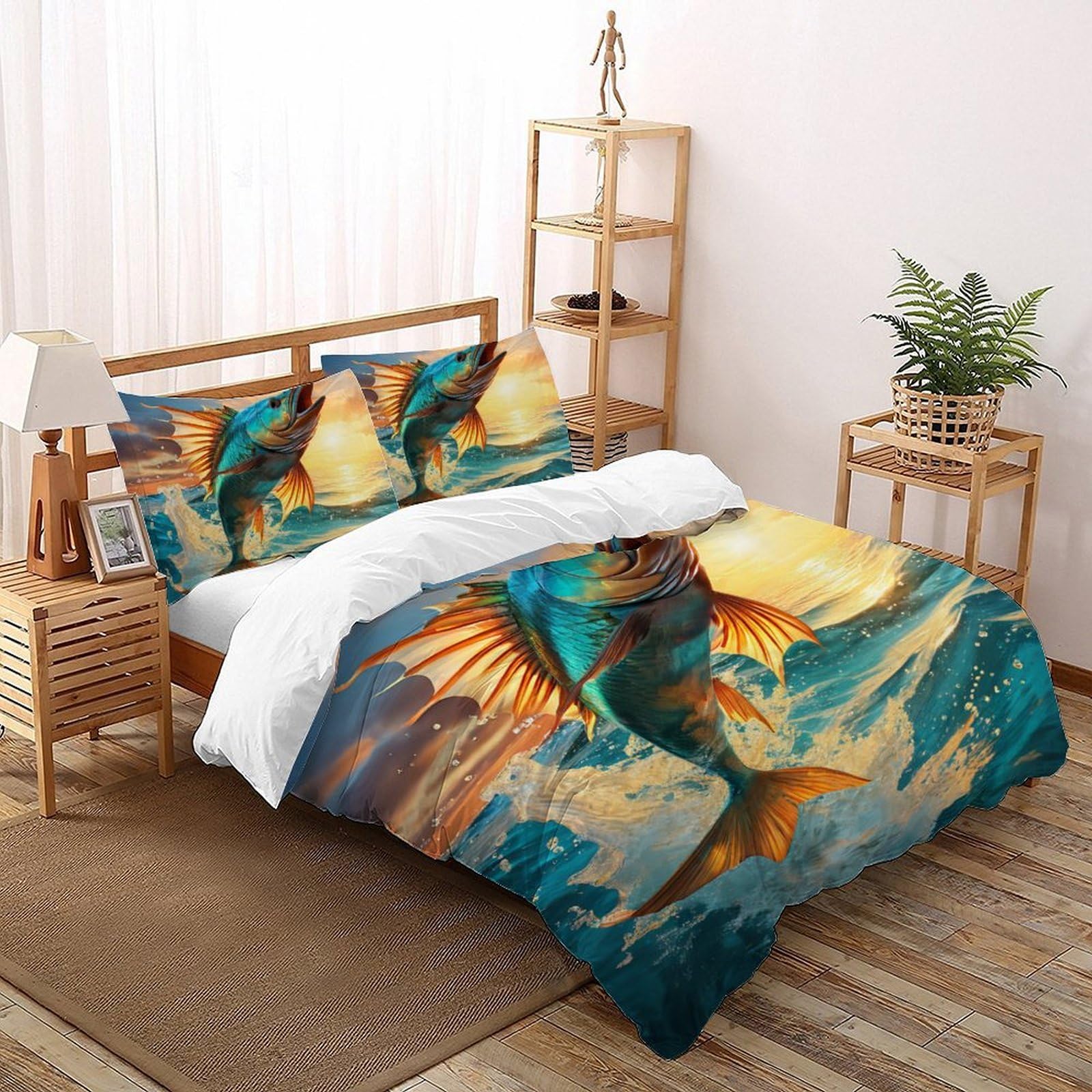 Housse de couette 3D enfants anti-plis et douce 220x240cm pour un lit vite fait