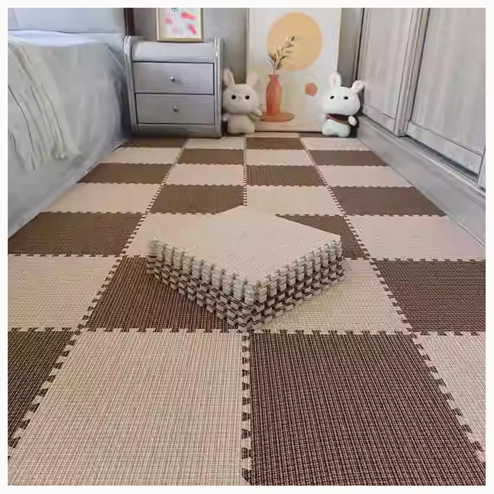 Tapis de sol en mousse dalles pour créer une salle de jeu dans le salon