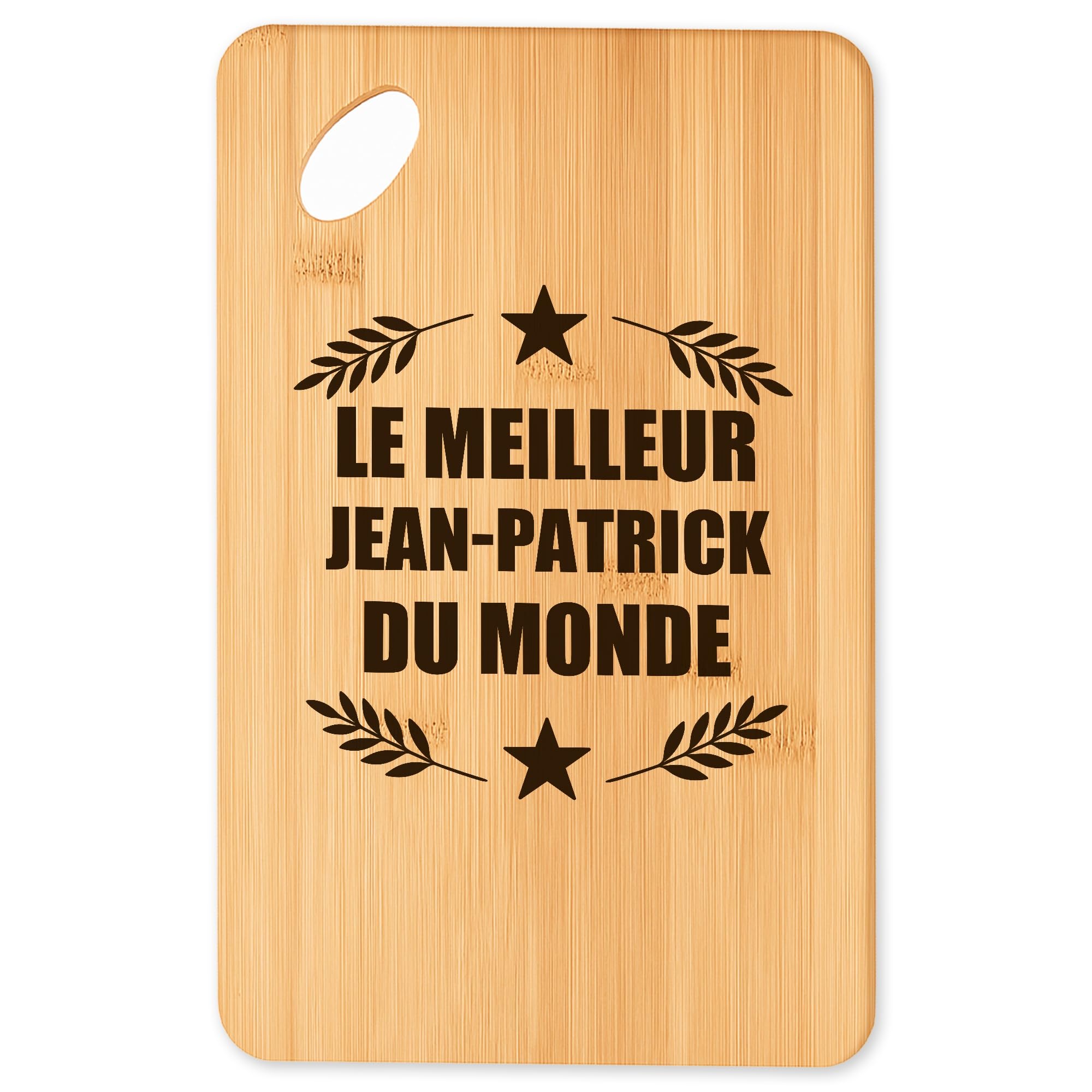 Planche à découper Meilleur Jean-Patrick du Monde en bois de bambou naturel
