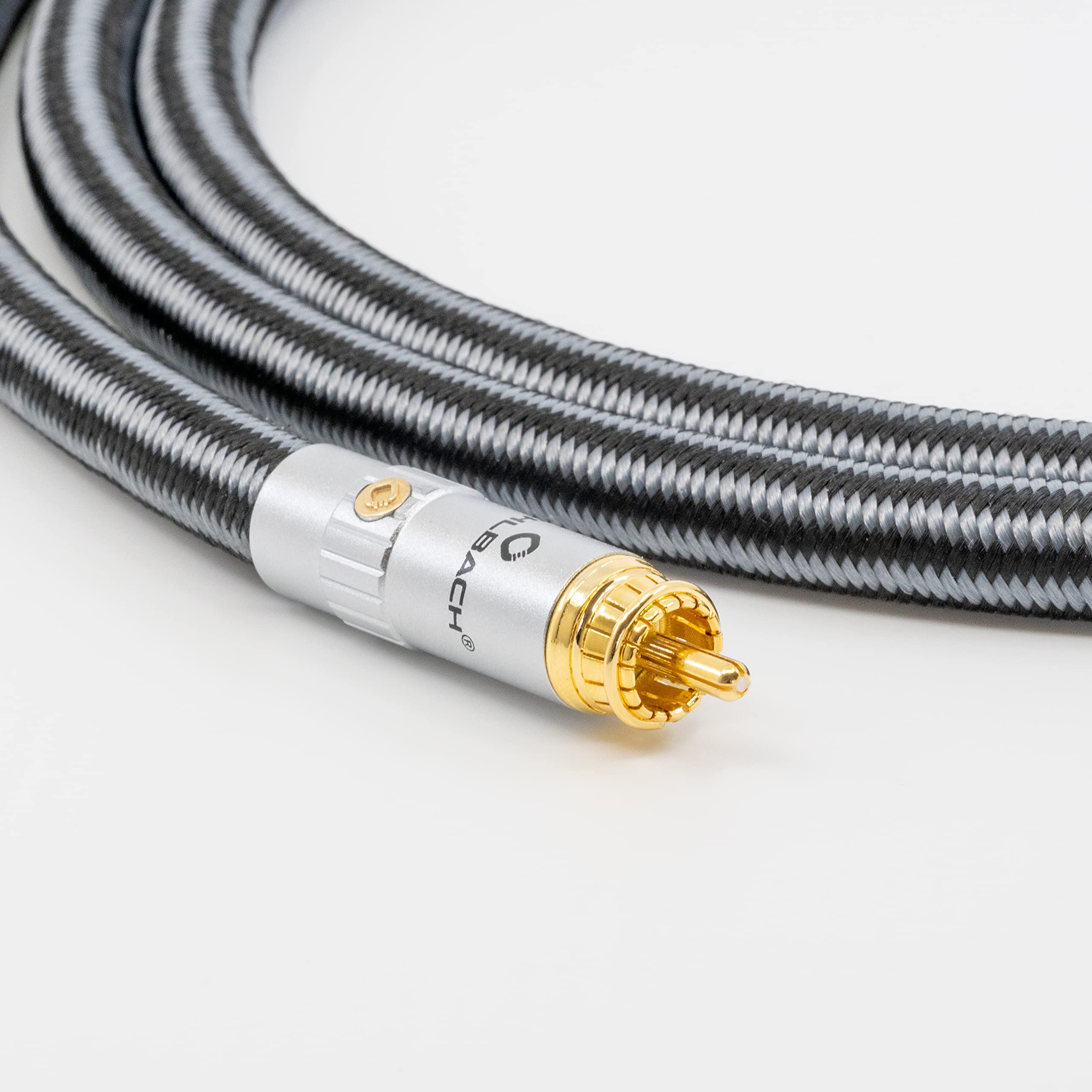 Oehlbach XXL Sub Xtreme 220 - High-End Subwoofera Kabel (Made in Germany, kabel audio cinch z precyzyjnym odtwarzaniem basów) 2,20 m - czarny