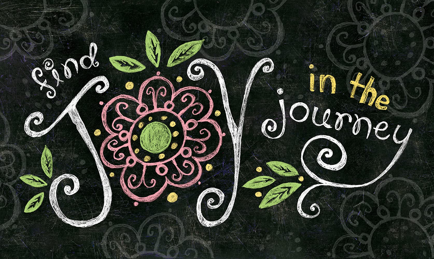 Toland Home Garden 800182 Joy in The Journey Chalkboard Flower Door Mat 18x30 Inch Outdoor Doormat for Entryway Indoor Entrance
