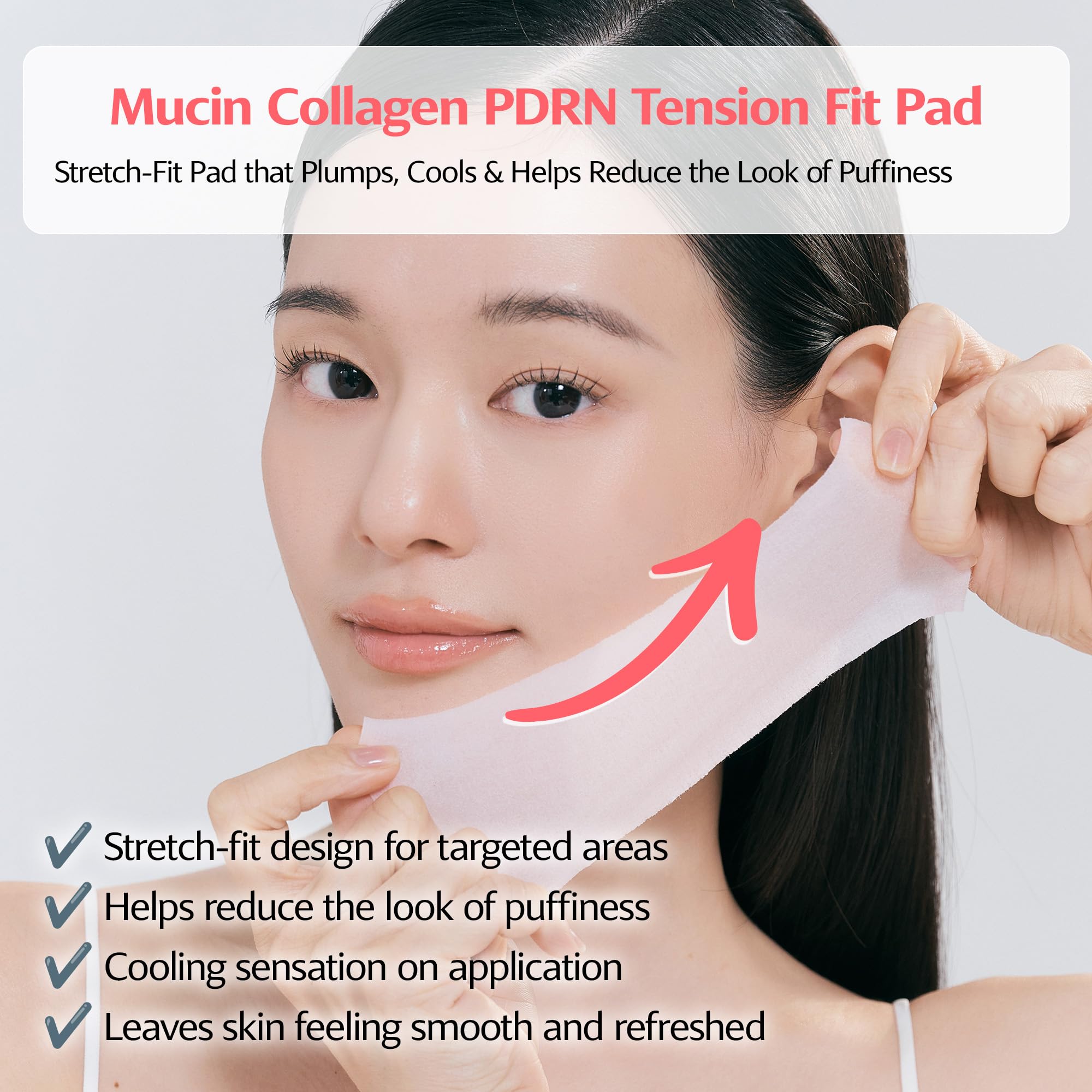 Mucin Collagen PDRN Tension Fit Pad, Cooling Face Toner Pad