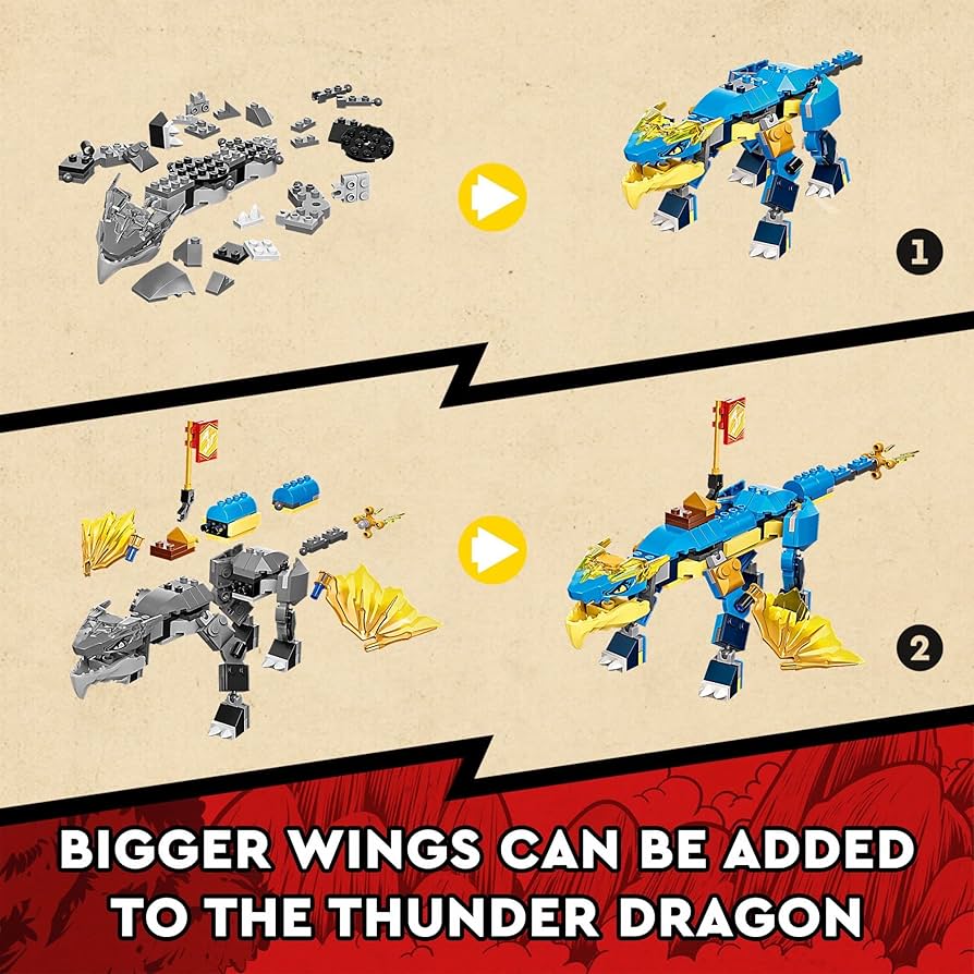 Amazon.com: LEGO NINJAGO Jay's Thunder Dragon EVO 71760 - Toy