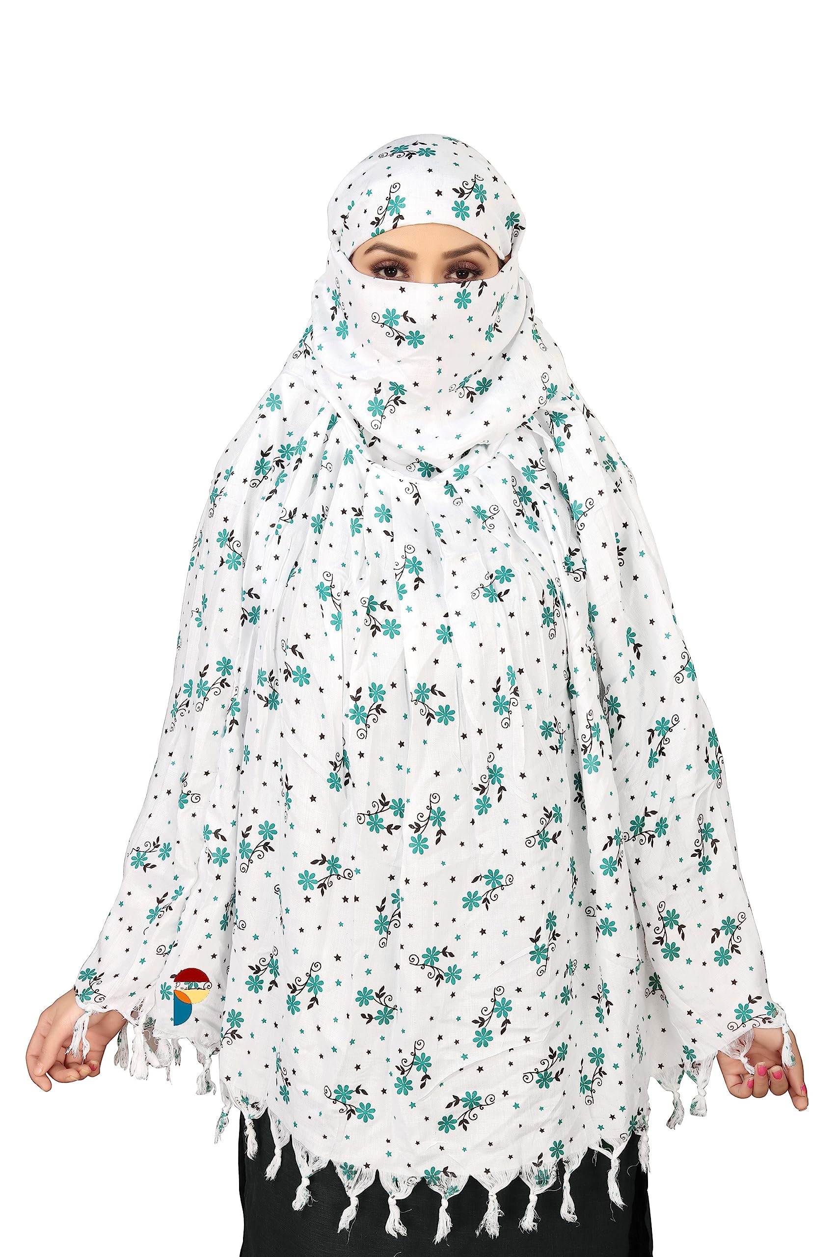Cotton Innovative Stylish Pattern Fancy Scarf With Sun Protection Cover Face Cotton Driving Scarf for Women and Girls