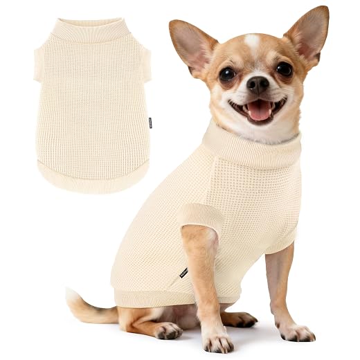 1 Pack Dog Shirt for Small Supplies Functional Waffle Dog Clothes Warm Soft Sweatshirt Outfit for Dogs Cats Pet Apparel