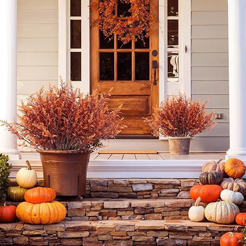 Miniatura 18 de Plantas artificiales para exteriores, resistentes a los rayos ultravioleta, vegetación artificial, 12 ramos de flores de lavanda para macetas
