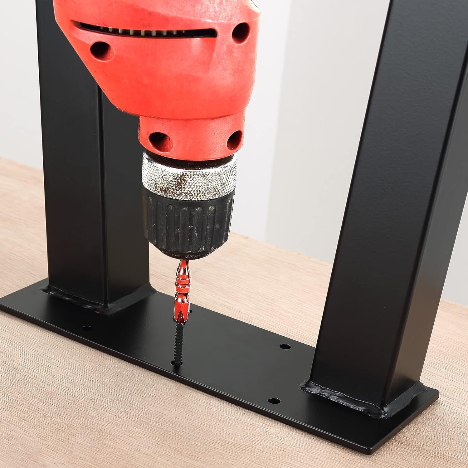 Metal Bench Legs 16 Inch Coffee Table Legs Heavy Duty Furniture Desk Chair Legs, Black, Set of 2