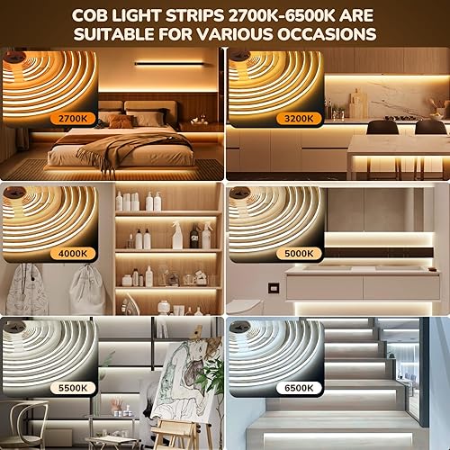 Miniatura 6 de Luces para debajo del gabinete enchufables, 4 piezas ultra finas de 12 pulgadas, 144 luces LED regulables debajo de la encimera con función de