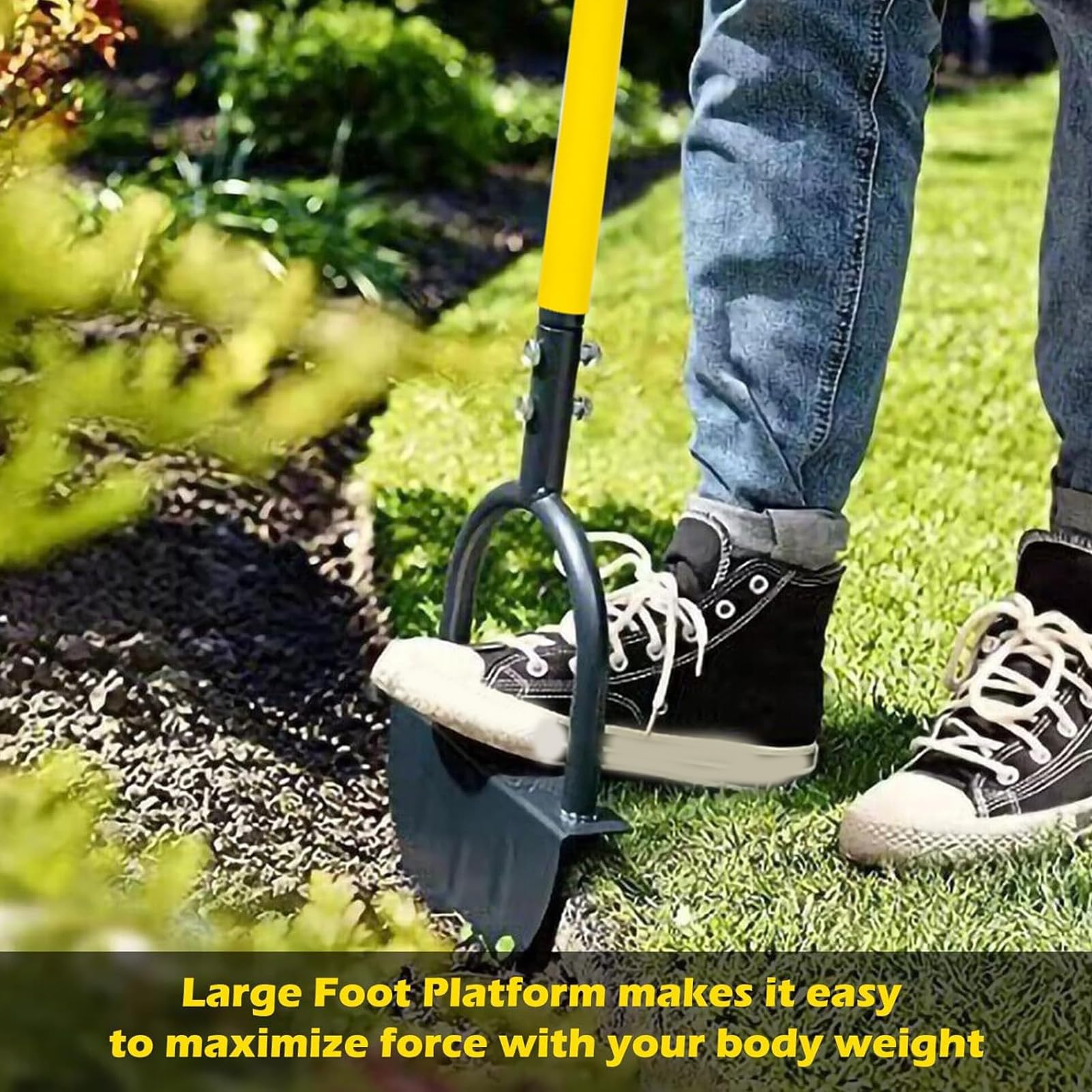 JAOCDOEN Moon Edger Edger Manual Half Moon Lawn Edger with T Handle for Gardening Farming