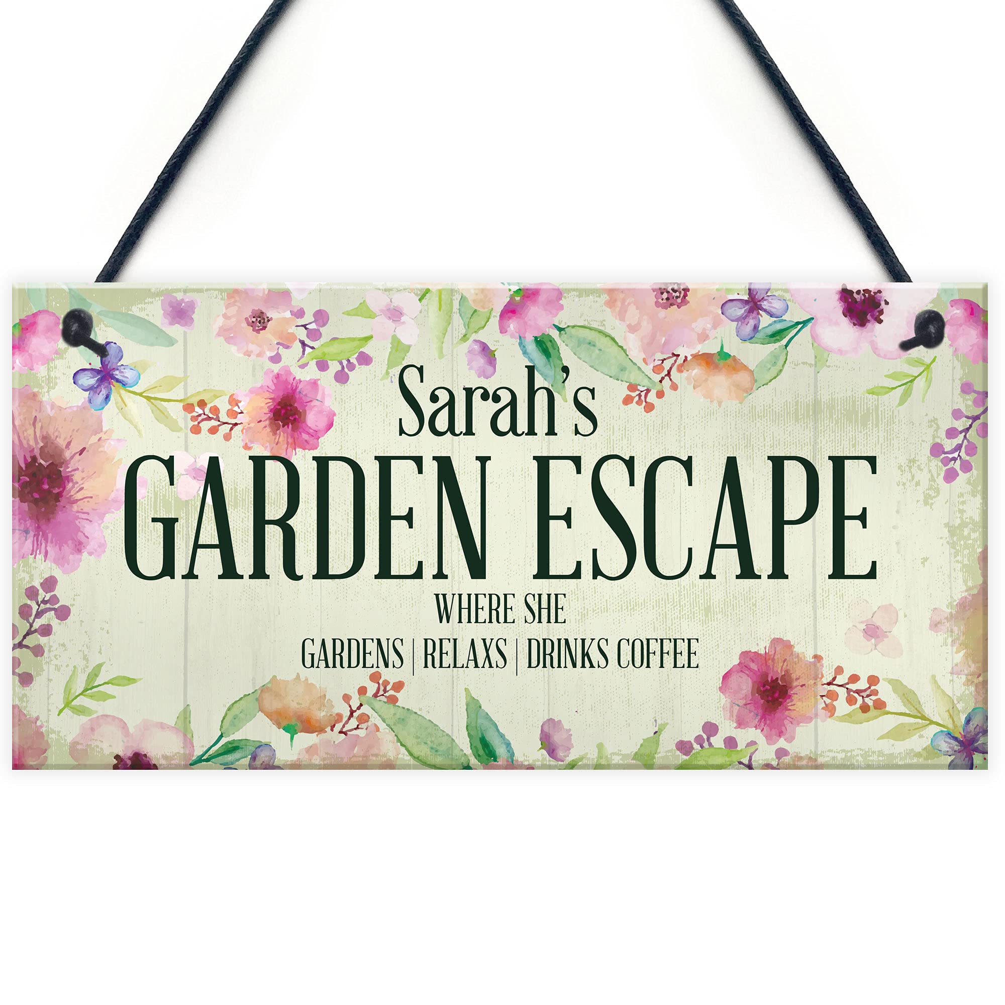 Garden Signs And Plaques For Outdoors Funny Personalised Garden Escape Sign