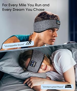MUSICOZY Bluetooth Sleep Mask and Headband Bundle Wireless Headphones Set for Sleep, Travel, and Exercise