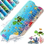 XIYUNTE Tapis de bain bébé pour Tub Non-dérapant Tapis de bains pour enfants - 40'x16'' extra long pour les enfants Baignoire tapis antidérapant, matelas de bain pour tout-petits respectueux de l'environnement avec des ventouses pour une poignée sûre, facile à nettoyer & Séchage facile