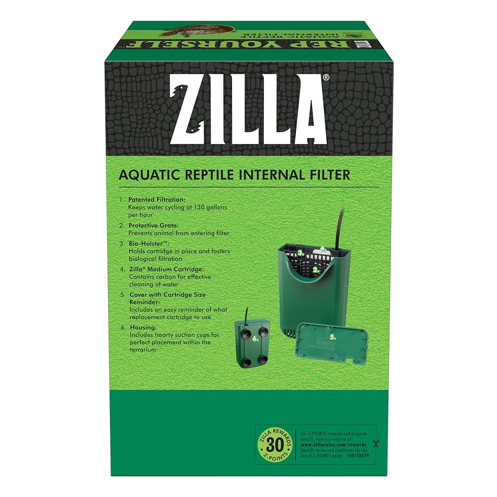 Tetra Filter Zilla Reptile Internal Water Filter For Tanks Up To