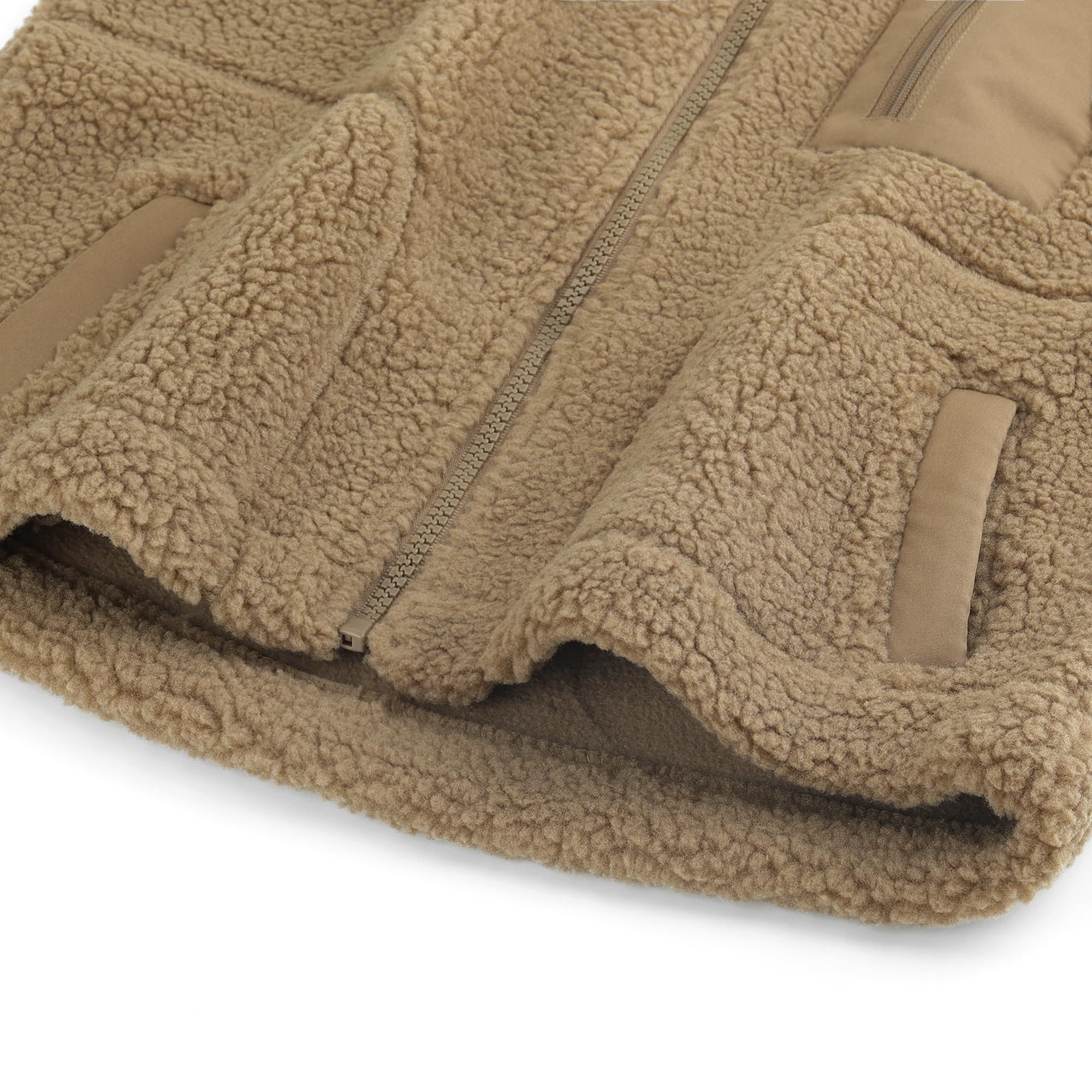 Bambini Piccoli Pile Polare Gilet Addensare Bambini Colletto Rialzato Zip Smanicato Giacca Genitore-Figlio Autunno Inverno Top Capispalla con Tasche, Marrone 120