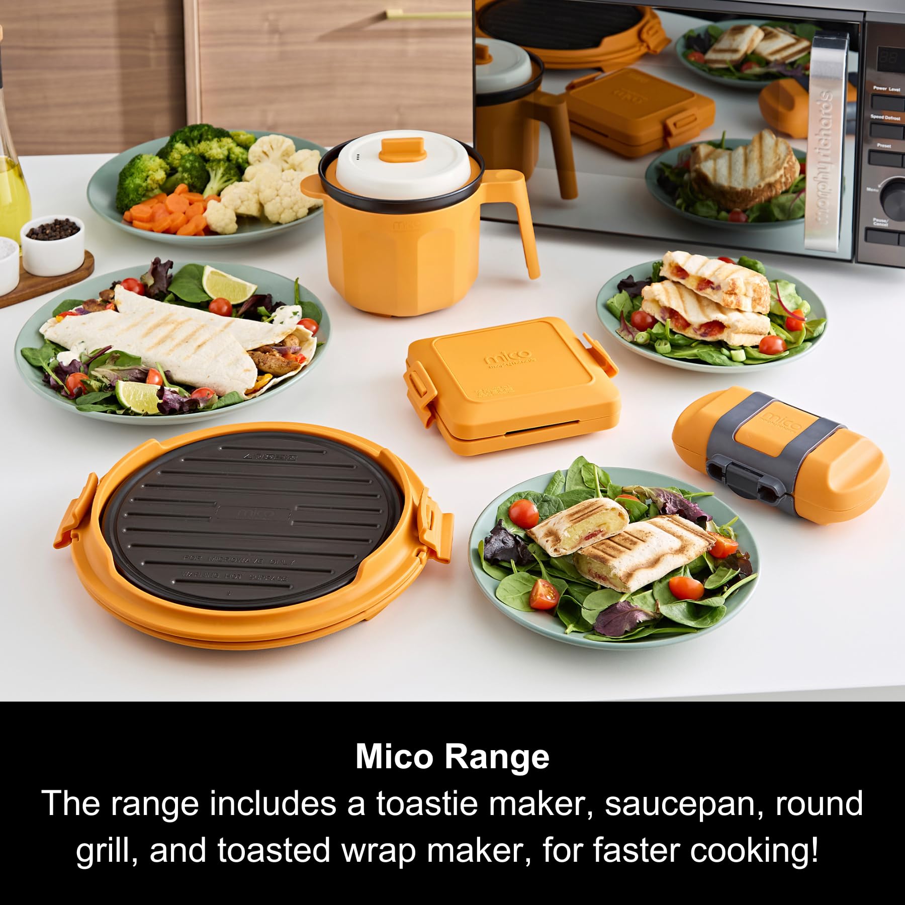 Morphy Richards MICO 511651 runder Grill, schnelles & einfaches Mikrowellen-Kochen, kompaktes Design, fortschrittliche Heatwave-Technologie, Antihaftbeschichtung, gesunde Ernährung, Fajitas, Burger