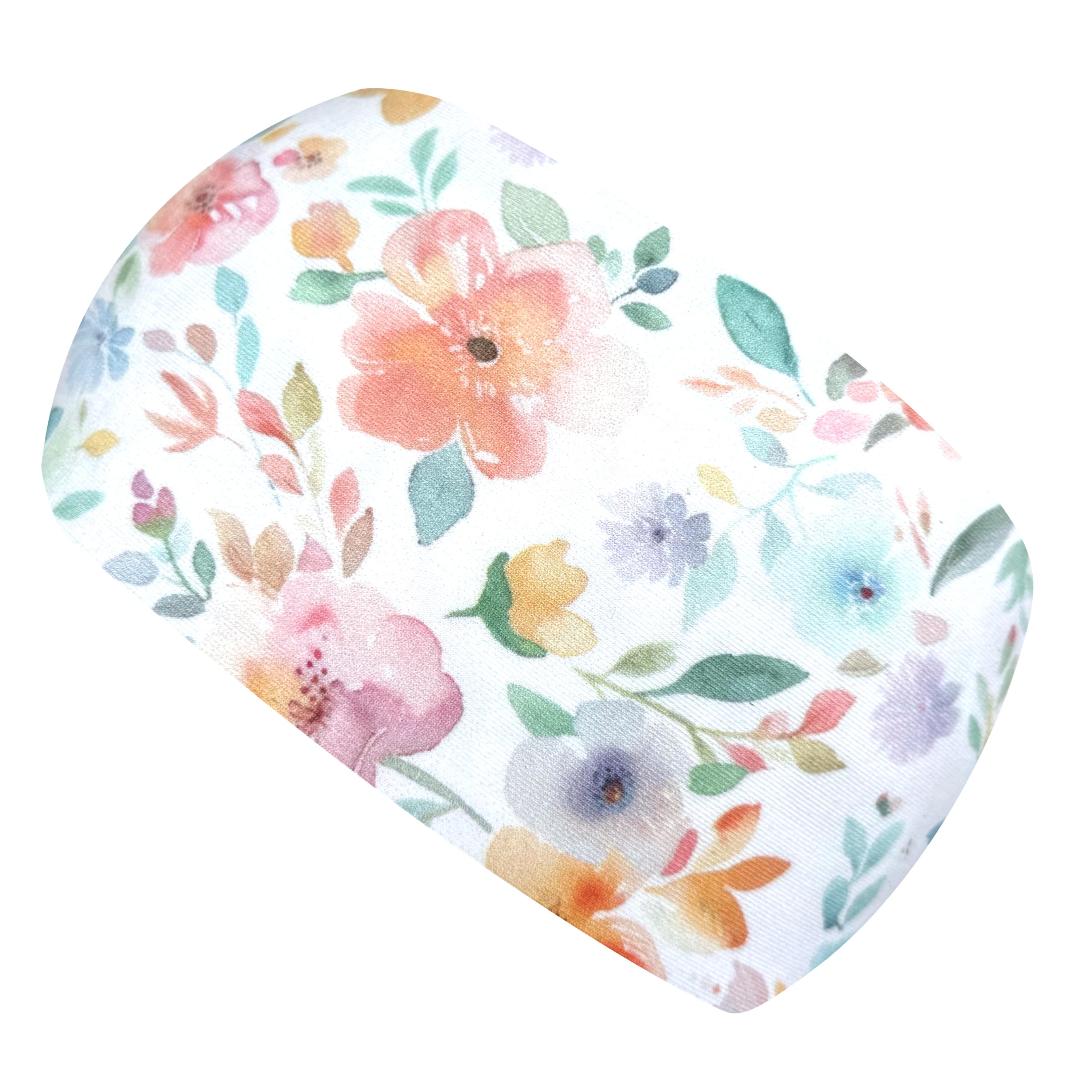 Wollhuhn ÖKO Mädchen/Damen/Buben Cooles Elastisches Stirnband/Haarband Bequem Jersey Baumwolle Viele Motive 21215155 (Aquarellblumen Weiß/Pastell)