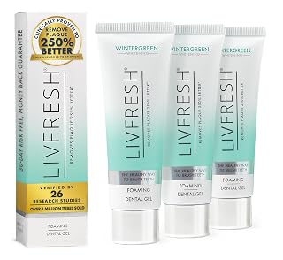 Toothpaste Gel, Clinically Proven to Remove Plaque 250% Better, Improves Gum Health 190% Better, Prevents & Reduces Tartar, Freshens Breath, SLS Free Dental Gel, Wintergreen, 3 Pack - Amazon product rated Grade A