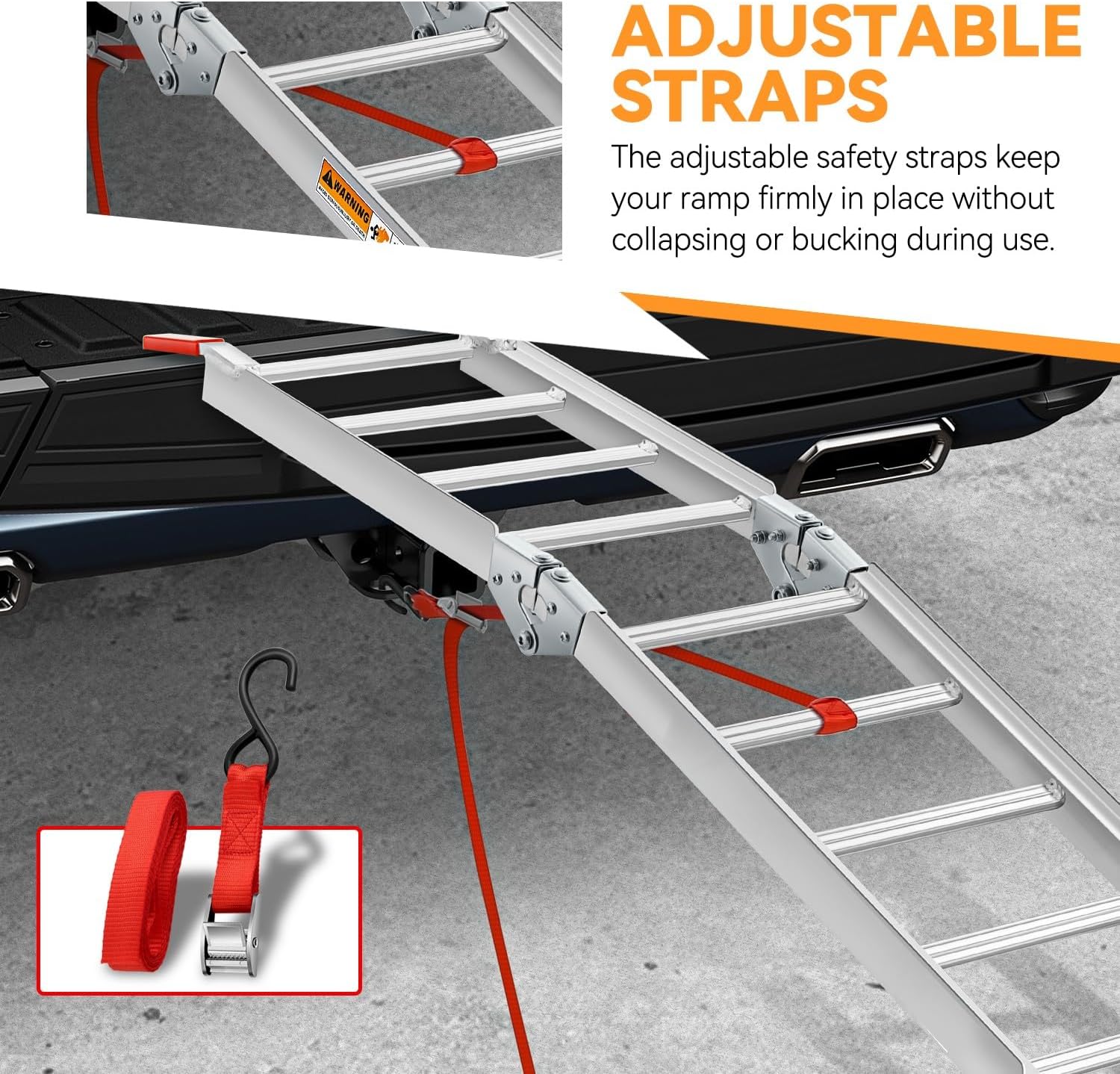 Auto Dynasty 78" x 12" Tri-Fold Loading Ramps, 600 LBS Capacity Silver Steel Motorcycles Ramps for Pickup Trucks, Hand Trucks, Car, Bikes