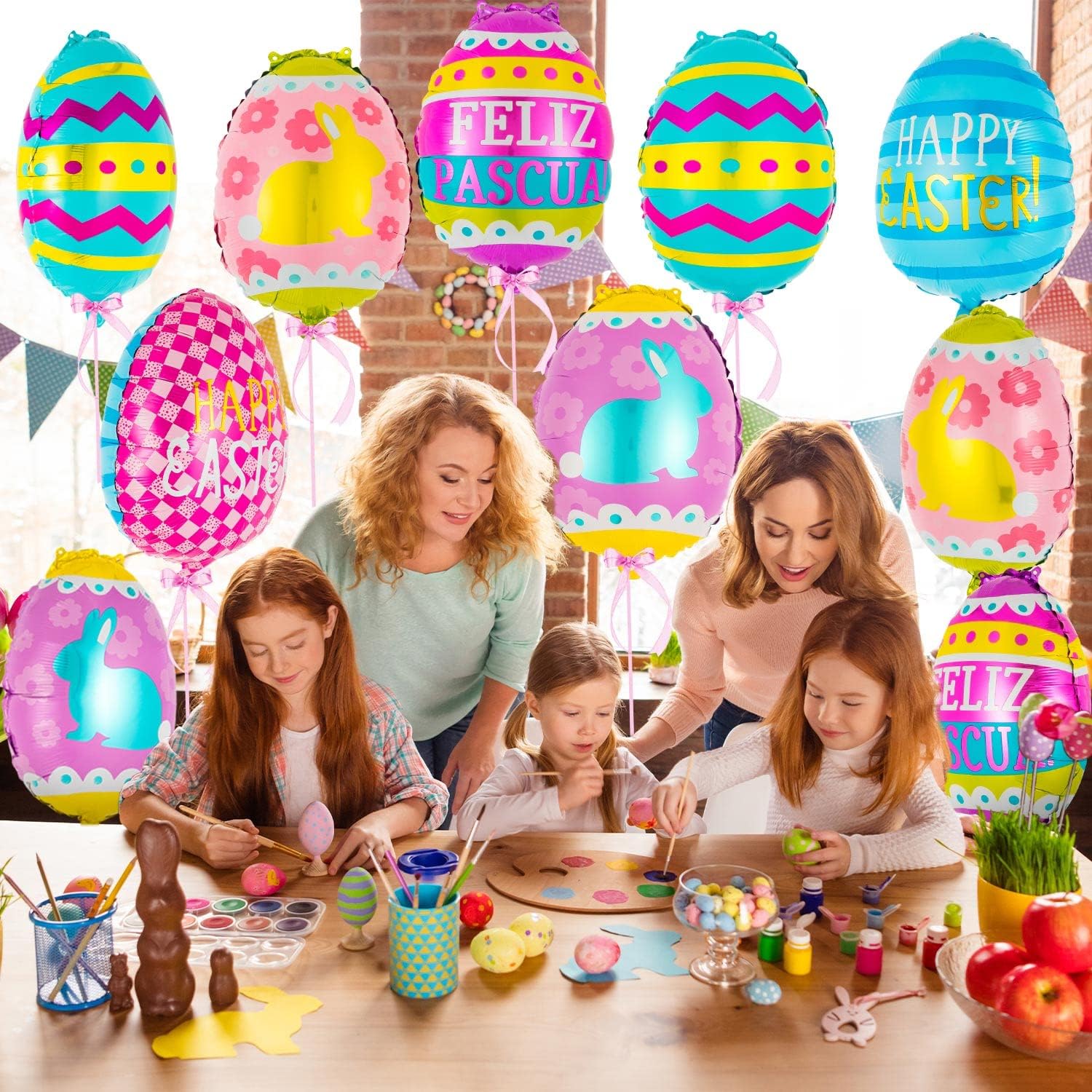20 PCS Easter Egg Balloons, Happy Easter Foil Balloons, Egg Mylar Balloon for Party Decorations Supplies