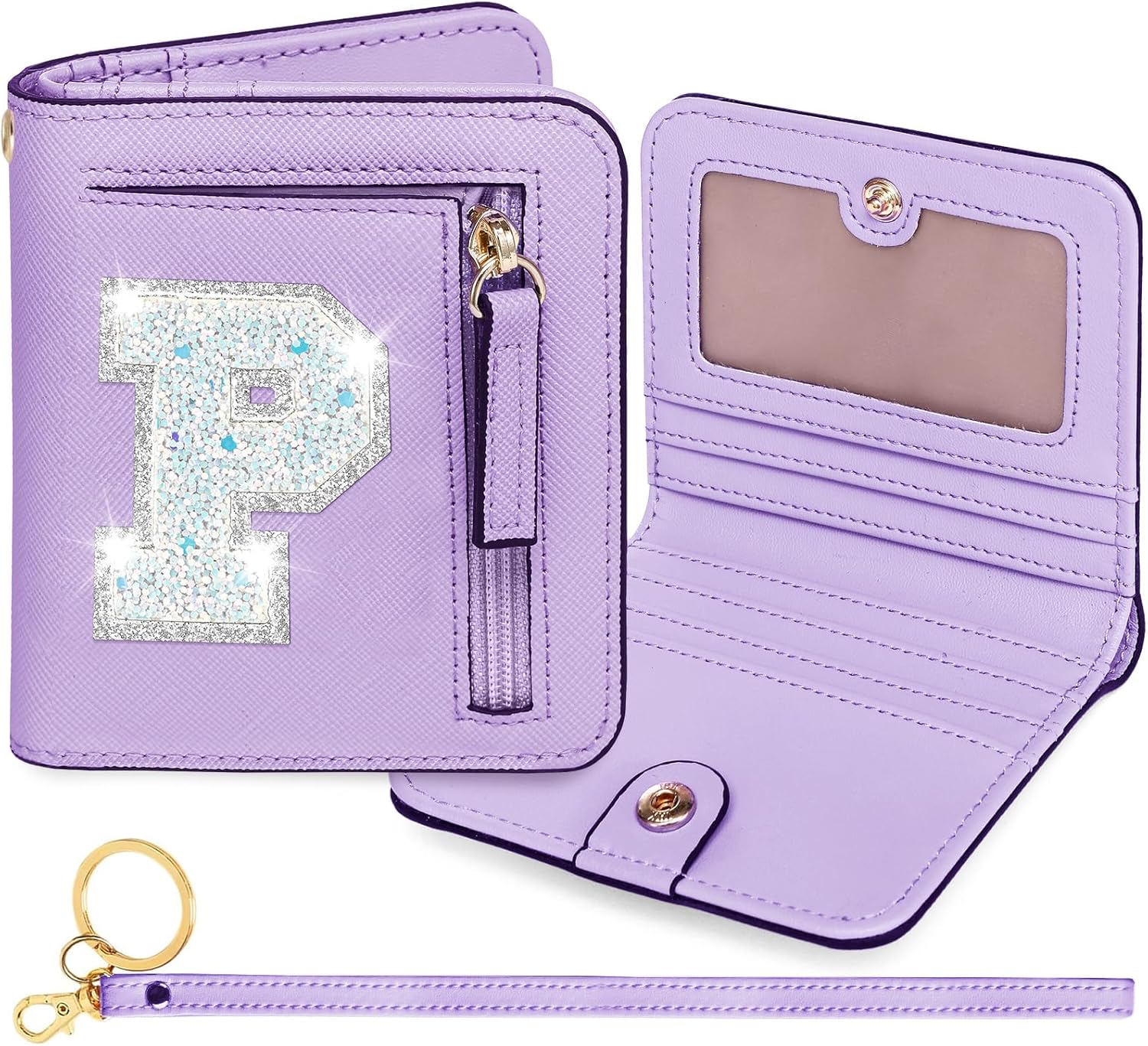 YQE イニシャルRFIDウォレット 小さなティーンガールギフト トレンディなもの 誕生日 クリスマス ストッキング 詰め物