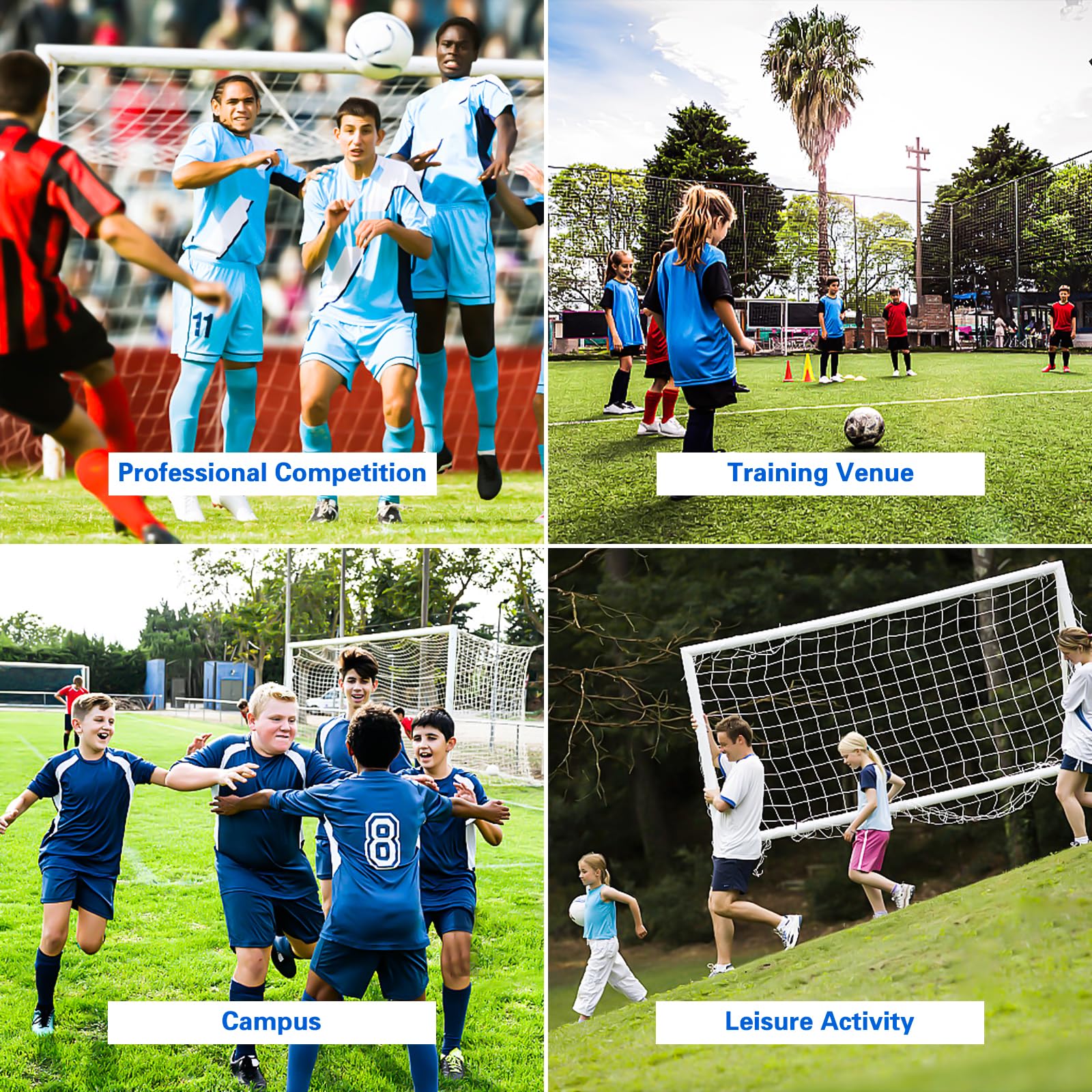 Questa Porta da Calcio, Resistente alle intemperie e Portatile, Porta da Calcio da Giardino, Porterias de Futbol Soccer Arcos de Futbol per Allenamento all'aperto, 8x6FT, 10x6.5FT, Rete da c
