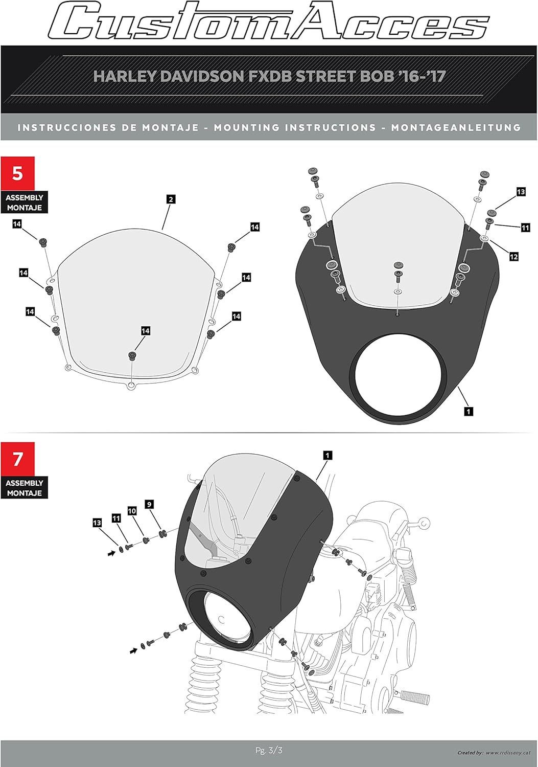 SEMIFARING Dark Night Harley Davidson DYNA Street BOB FXDB/I 06-17