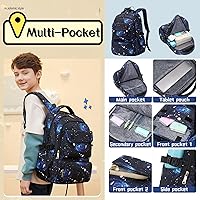 Vista 4 de Mochila escolar con estampado de galaxias para niños de secundaria y primaria