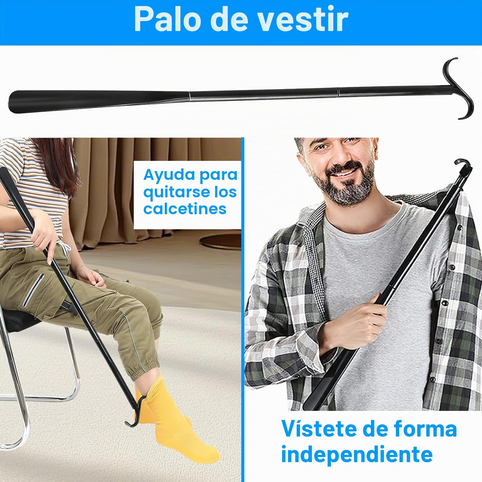 Calzador De Zapatos Largo 90 cm Aleación de Aluminio