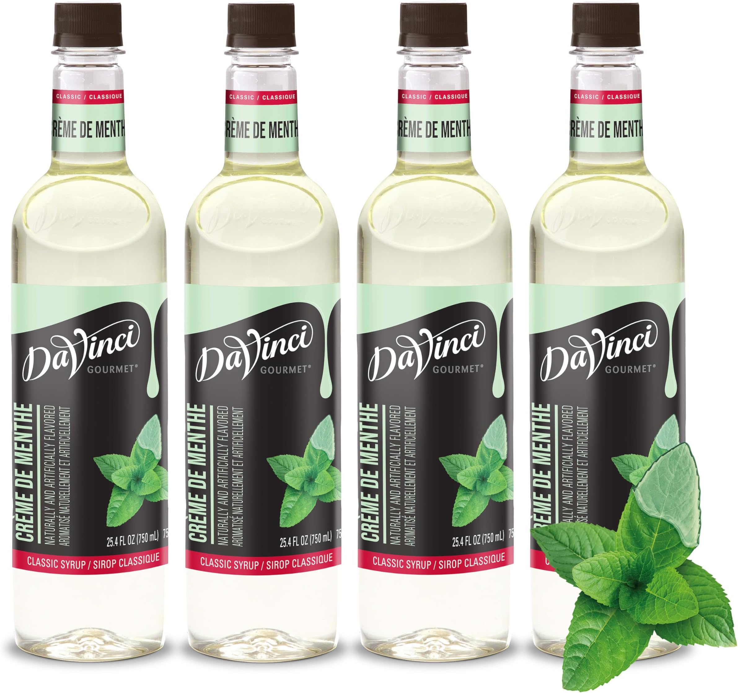 DaVinci Gourmet Classic Crème De Menthe Syrup, 25.4 Fluid Ounces (Pack of 4)